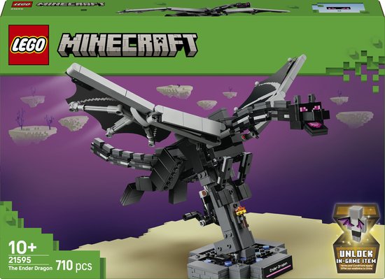 LEGO® Minecraft® De Enderdraak Bouwspeelgoed voor Kinderen - Videogamedecoratie - Verstelbare Figuur met Klappende Vleugels - Cadeautip voor Jongens en Meisjes Vanaf 10 Jaar - 21595 van Merkloos