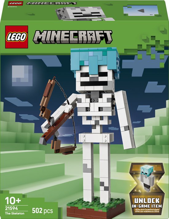 LEGO® Minecraft® Het Skelet - Decoratief Gamingspeelgoed - Modelbouwset - Gamingmerchandise voor Kinderen Vanaf 10 Jaar - 21594 van Merkloos