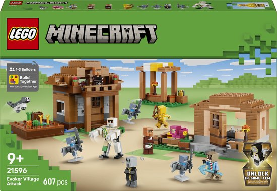 LEGO® Minecraft® Oproeper Dorpsaanval Speelset voor Kinderen - Bouwset met 11 Figuren, Waaronder Dorpelingen en een IJzergolem - Cadeautip voor Jongens en Meisjes Vanaf 9 Jaar - 21596 van Merkloos