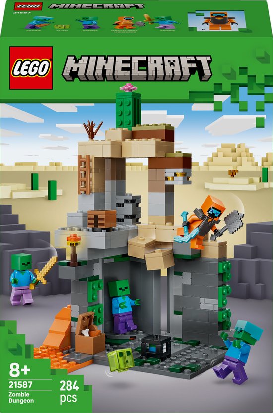 LEGO Minecraft Zombiekerker Speelgoed voor Kinderen en Gamers vanaf 8 Jaar - 21587 van LEGO