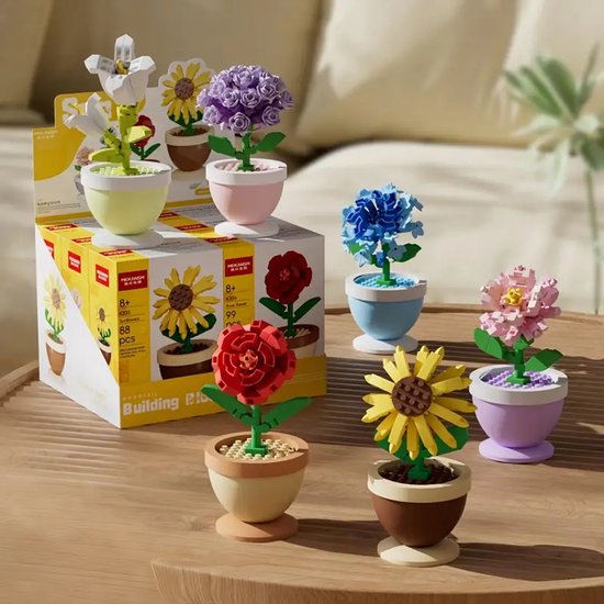 Lego - Mini Bloemen Bouwstenen Set – Kleurrijke Bloempotten – Educatief Speelgoed – DIY Decoratie van LEGO