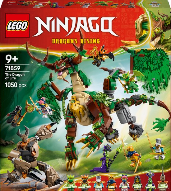 LEGO® NINJAGO® De Draak van het Leven - Speelgoeddraak - Bouwset met 8 Minifiguren - Ninja- en Actiespeelgoed voor Kinderen Vanaf 9 Jaar - Avontuurlijk Verjaardagscadeau - 71859 van Merkloos