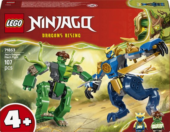 LEGO® NINJAGO® - Jay's Drakenmechastrijd - Speelgoedmecha - Speelset met 2 Minifiguren - 71853 van Merkloos