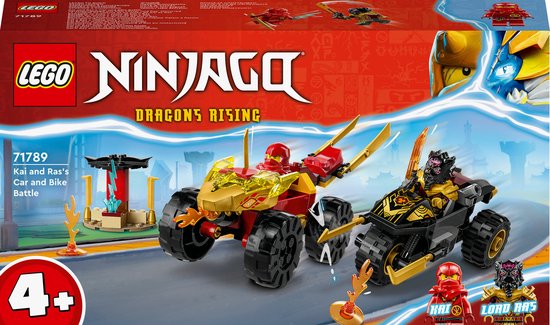 LEGO NINJAGO Kai en Ras' Duel Tussen Auto en Motor Speelgoed - 71789 van LEGO