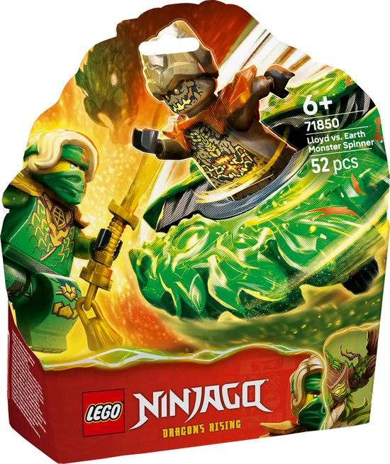 LEGO® NINJAGO® Lloyd vs. Aardemonster in Spinner - Actiespeelgoed - Speelset met 2 Minifiguren en Spinner - NINJAGO Bouwset voor Kinderen Vanaf 6 Jaar - Cadeautje 71850 van Merkloos