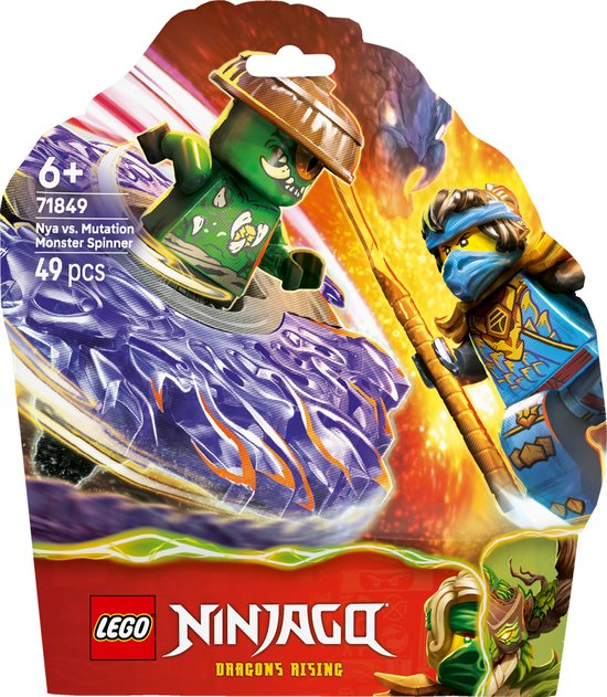 LEGO® NINJAGO® Nya vs. Mutatiemonster in Spinner - Actiespeelgoed - Speelset met 2 Minifiguren en Spinner - NINJAGO Bouwset voor Kinderen Vanaf 6 Jaar - Klein Cadeautje - 71849 van Merkloos