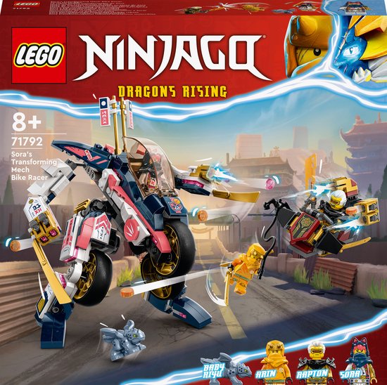LEGO NINJAGO Sora’s Transformerende Mecharacemotor 2in1 Set - 71792 van LEGO