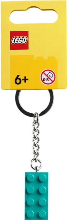 LEGO Sleutelhanger - Licht Blauwgroen Steentje - LEGO Blokje van LEGO