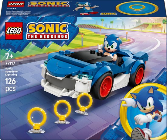 LEGO® Sonic the Hedgehog™ Sonic: Speedster Lightning - Racewagen Bouwspeelgoed voor Kinderen met Sonic Minifiguur voor Jongens en Meisjes Vanaf 7 Jaar - Cadeautip voor Gamers 77117 van Merkloos