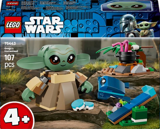 LEGO® Star Wars: The Mandalorian™ Grogu's Thuis Bouwset - Eenvoudig te Bouwen, Verstelbare Grogu™ Figuur en Sorgan-Kikker - Cadeautje voor Kinderen Vanaf 4 Jaar - 75443 van Merkloos