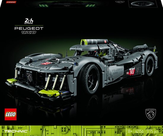 LEGO Technic PEUGEOT 9X8 24H Le Mans Hybrid Hypercar Modelauto Bouwpakket voor Volwassenen - 42156 van LEGO