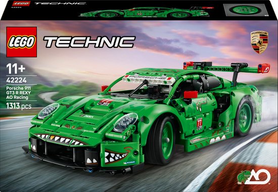 LEGO® Technic Porsche 911 GT3 R REXY AO Racing Auto - Speelgoed - Bouwset voor Kinderen Vanaf 11 Jaar - Dinosaurusauto om Neer te Zetten - Verjaardagscadeau voor Autofans - 42224 van Merkloos