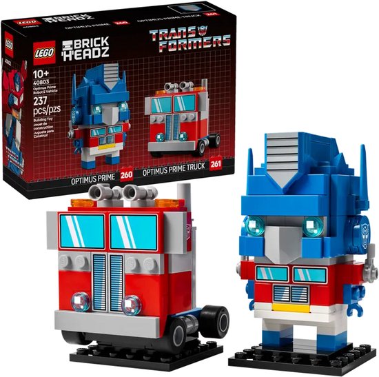 LEGO Transformers Brickheadz 40803 - Optimus Prime robot en voertuig van LEGO