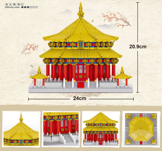 Lezi Dazheng Palace - Nanoblocks / miniblocks - Bouwset / 3D puzzel - 2802 bouwsteentjes - Lezi LZ8231 van Lezi