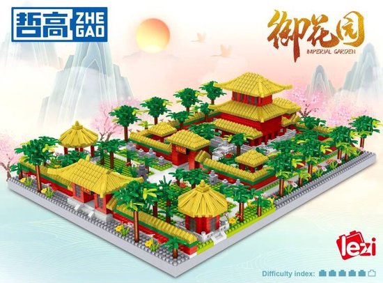 Lezi Imperial Garden - Nanoblocks / miniblocks - Bouwset / 3D puzzel - 3336 bouwsteentjes - Lezi LZ8268 van Lezi