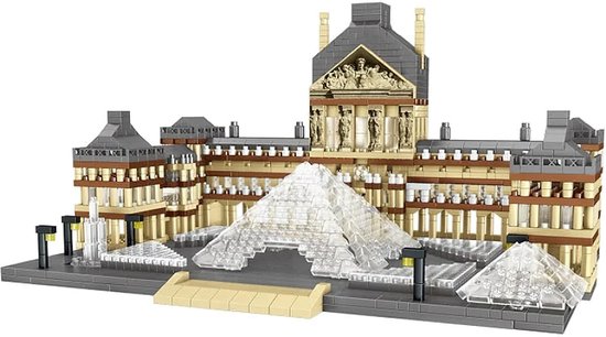 Lezi Nanoblocks Louvre Parijs | Miniaturen & modelbouwpakketten | 3d puzzel | Classic Creator STEM speelgoed bouwpakket niet compatibel met lego mould king sluban mega | Architecture modelbouw voor volwassenen en kinderen | 3377 mini bloks van Lezi