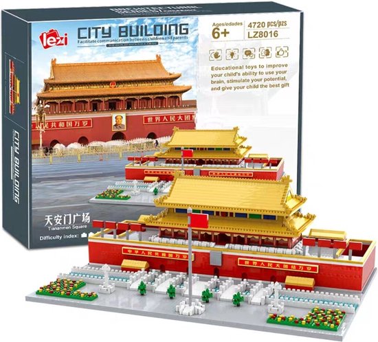 Lezi Plein van de Hemelse Vrede - Nanoblocks / miniblocks - Bouwset / 3D puzzel - 4720 bouwsteentjes - Lezi LZ8016 van Lezi