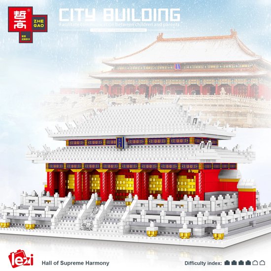 Lezi Taihe Palace (in the snow) - Nanoblocks / miniblocks - Bouwset / 3D puzzel - 2406 bouwsteentjes - Lezi LZ8049 van Lezi