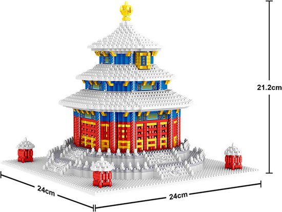 Lezi Tempel van de Hemel - Nanoblocks / miniblocks - Bouwset / 3D puzzel - 2641 bouwsteentjes - Lezi LZ8050 van Lezi