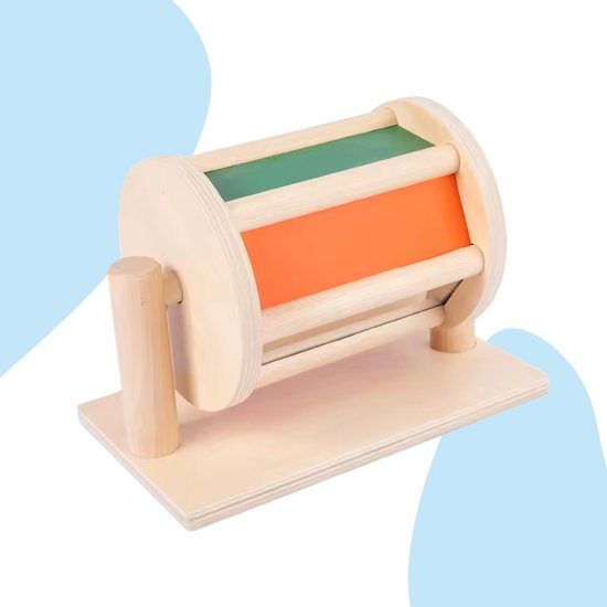 LiasToys - Spinning drum - Baby Speelgoed 6 Maanden - Montessori Speelgoed - Draaiende Trommel - Houten speelgoed van LiasToys®