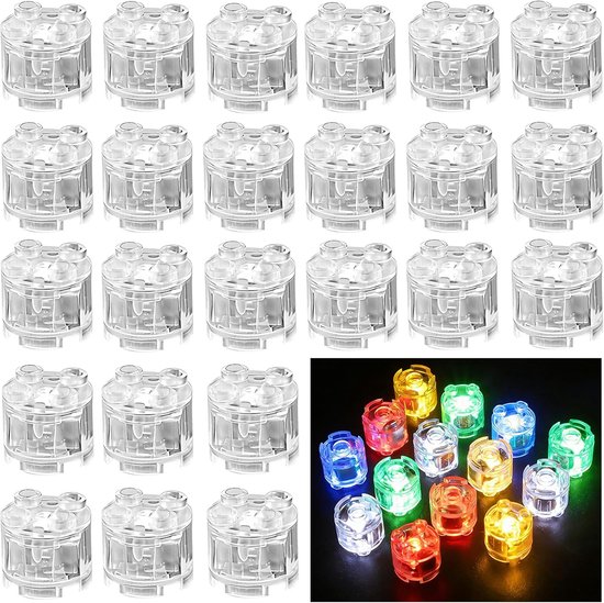 Lichtgevende Bouwstenen - LED Stenen - Creatief Spelen - Compatibel met Merken - 2x2x2 cm - Meerdere Kleuren van Merkloos