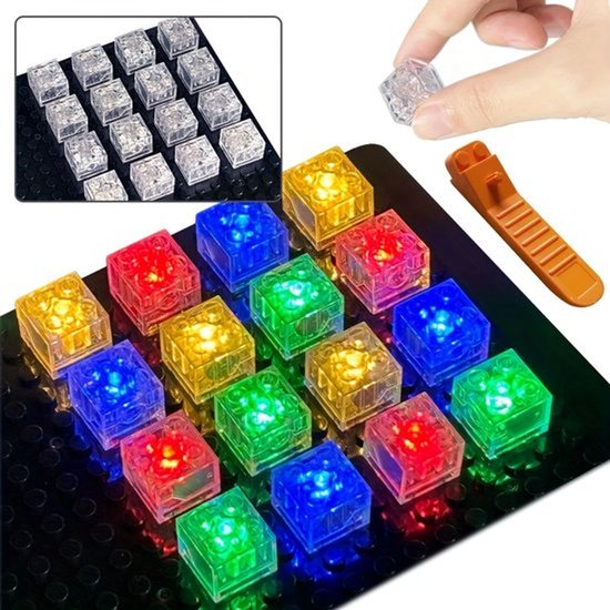 Lichtgevende bouwstenen - met LED verlichting - 20 stuks - compatibel met alle grote merken o.a. Lego - veelkleurig - lichtgevende LED blokjes - LED bouwstenen - verlichting bouwwerk - bouwen & constructie - bouwonderdelen van Light Stax