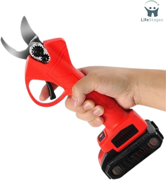LifeStages - Elektrische Snoeischaar - Draadloos - Met Borstelloze Motor - 2 Stuks Oplaadbare 2000mAh Batterij - Voor Het Snoeien Van Bomen En Struiken En Fruitbomen van LifeStages
