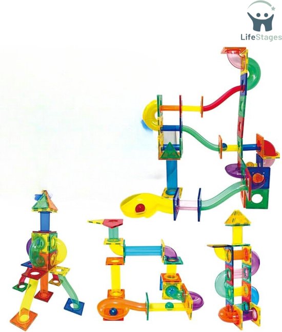 LifeStages - Knikkerbaan Magnetisch - Magnetische Bouwstenen Kinderen Montessori Speelgoed - Bouwtegels Voor Jongens En Meisjes Van 3-8 Jaar van Merkloos