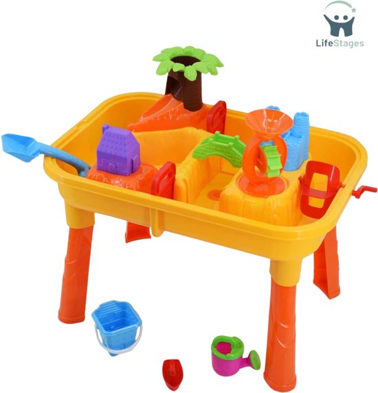 LifeStages - Watertafel - 2 In 1 Plastic Buitentafel Voor Kleuters Met Tijdtabellen En Inclusief Accessoires van Step2