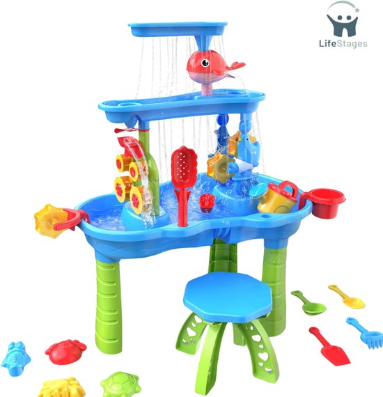 LifeStages - Watertafel - Zand- En Watertafel - 3 Dieren Buiten - Waterspeeltafel - Speelgoed Voor Kinderen - Sensorische Tafels - Zomer - Strand - Speelgoed Voor Kinderen - Leeftijd 3 - 4 - 5 - 6 van LifeStages