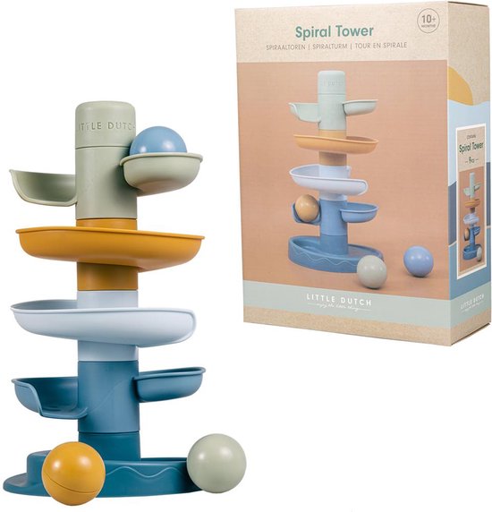 Little Dutch - Spiraaltoren - Blauw - baby speelgoed - kraamcadeau - 1 jaar speelgoed van Merkloos