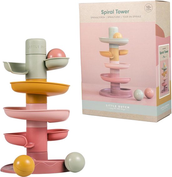 Little Dutch - Spiraaltoren - Roze - baby speelgoed - kraamcadeau - speelgoed 1 jaar van Little Dutch
