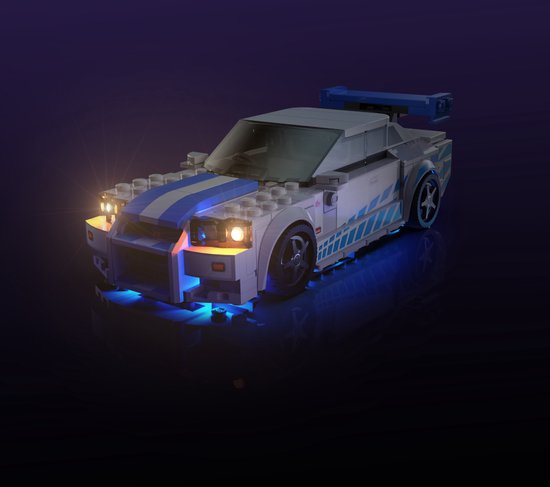 LMB 2.0 - Verlichtingsset geschikt voor LEGO Speed Champions 2 Fast 2 Furious Nissan Skyline GT-R (R34)- 76917 van Merkloos