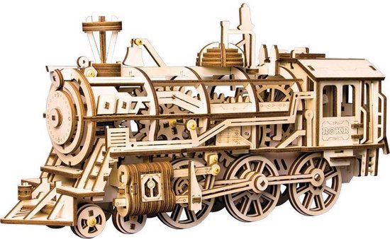 Losy® - locomotief - Modelbouwpakket hout - 3D puzzel hout - Puzzel van Losy