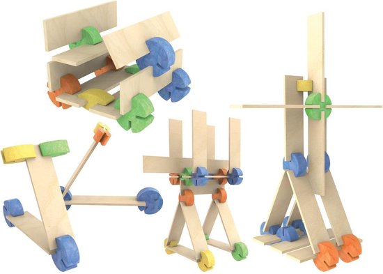 ludus woody creatieve bouwset vanaf 3 jaar - 60 stuks inhoud van Merkloos