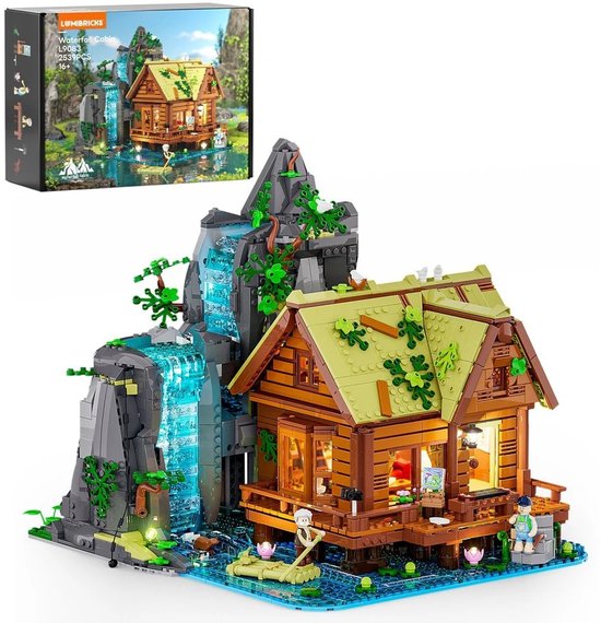 Lumibricks Waterfall Cabin Bouwpakket - Met LED verlichting - Miniatuur huisjes - DIY modelbouw met 2539 bouwstenen - Bouwpakketten volwassenen- Bouwdoos L9083 van Merkloos
