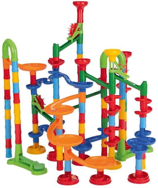 Lupilu Knikkerbaan - 140-delig - 20 Glazen knikkers - 120 Bouwdelen van Merkloos