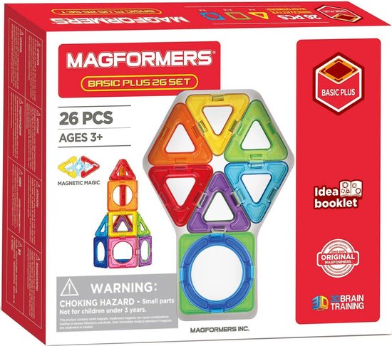 Magformers Basic Plus Set - 26 Onderdelen - Magnetische Bouwset van Magformers