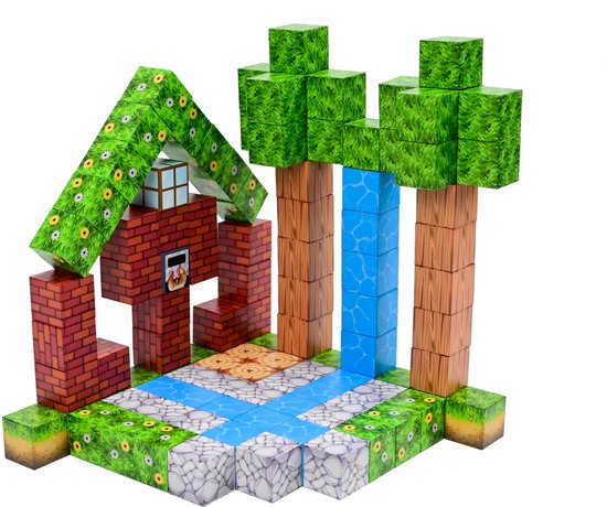 Magna Minds - Magnetic Cubes - Natuur - Magnetisch Speelgoed - 108 stuks - Constructie speelgoed - Magnetische tegels - Montessori speelgoed - Magnetic toys - Magnetische bouwstenen - Speelgoed Kinderen van Magna Minds