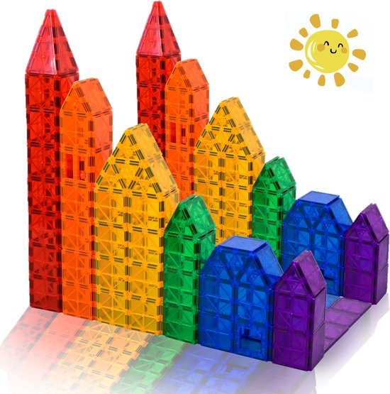 Magna Minds - Magnetic Tiles- Magnetisch Speelgoed – 32 stuks - Constructie speelgoed - Magnetische tegels - Montessori speelgoed - Magnetic toys - Magnetische bouwstenen - Speelgoed Kinderen van Magna Minds