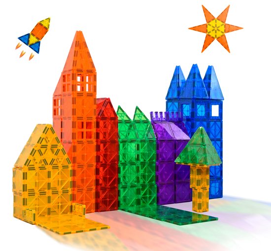 Magna Minds - Magnetic Tiles - Magnetisch Speelgoed - 80 stuks - Constructie speelgoed - Magnetische tegels - Montessori speelgoed - Magnetic toys - Magnetische bouwstenen - Speelgoed Kinderen van Magna Minds