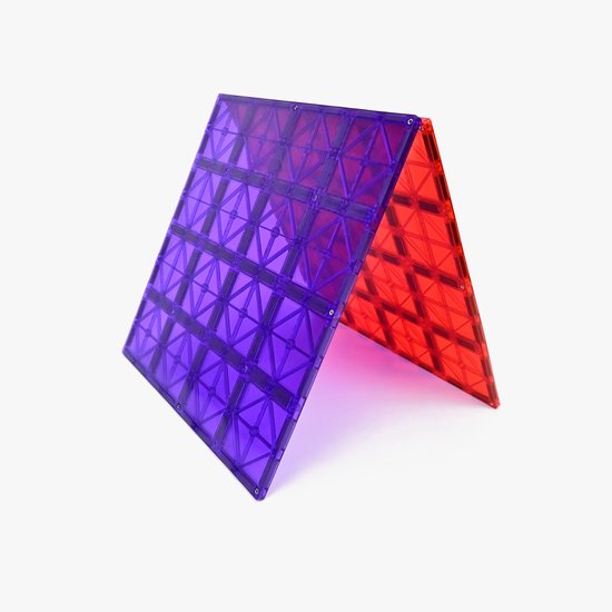 Magna Minds - Magnetisch Speelgoed - Uitbreidingsset - Basisplaten - Rood&Paars - 2 stuks - Magnetic Tiles - Constructie speelgoed - Magnetische tegels - Montessori speelgoed - Magnetic toys - Magnetische bouwstenen - Speelgoed Kinderen van Magna Minds