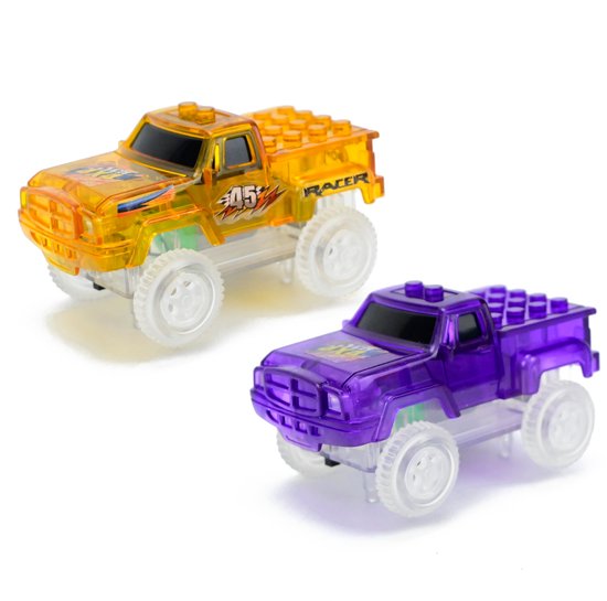 Magna Minds - Magnetisch Speelgoed - Uitbreidingsset - Racebaan Trucks - 2 stuks - Magnetic Tiles - Constructie speelgoed - Magnetische tegels - Montessori speelgoed - Magnetic toys - Magnetische bouwstenen - Speelgoed Kinderen van Magna Minds