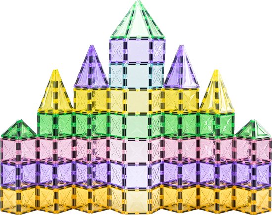Magna Minds - Star Pastel - Magnetic Tiles- Magnetisch Speelgoed – 103 stuks - Constructie speelgoed - Magnetische tegels - Montessori speelgoed - Magnetic toys - Magnetische bouwstenen - Speelgoed Kinderen van $