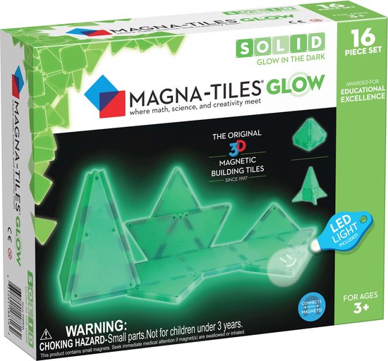 Magna Tiles - 16 stuks Glow in the Dark - Constructiespeelgoed van Magna-Tiles