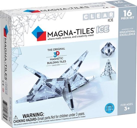 Magna Tiles - 16 stuks ICE - Magnetisch Constructiespeelgoed van Magna-Tiles