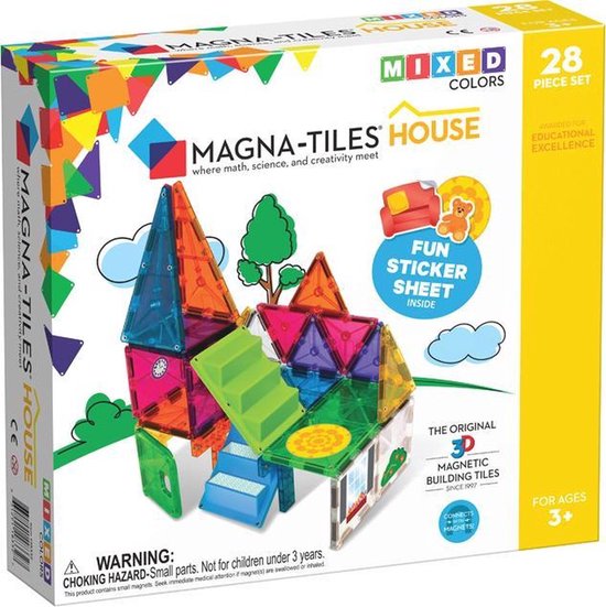 Magna Tiles - 28 stuks House Clear Colors - Constructiespeelgoed van Magna-Tiles