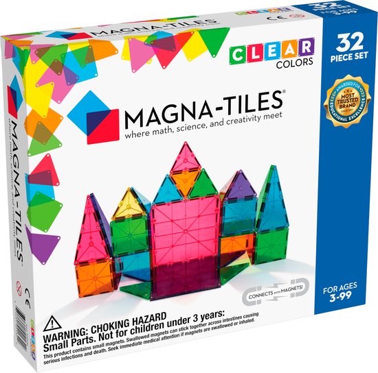 Magna Tiles - 32 stuks Clear Colors - Constructiespeelgoed van Magna-Tiles