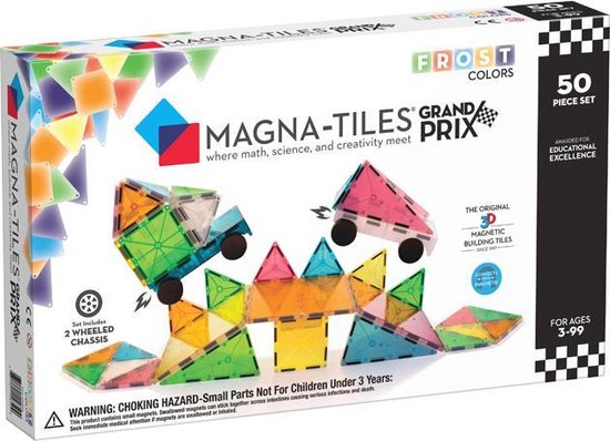 Magna Tiles - 50 stuks Grand Prix Frost Colors - Constructiespeelgoed van Magna-Tiles