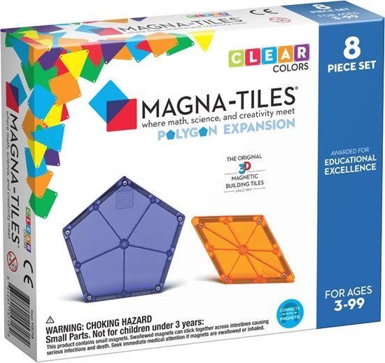 Magna Tiles - 8 stuks Polygons Clear Colors - Constructiespeelgoed van Magna-Tiles